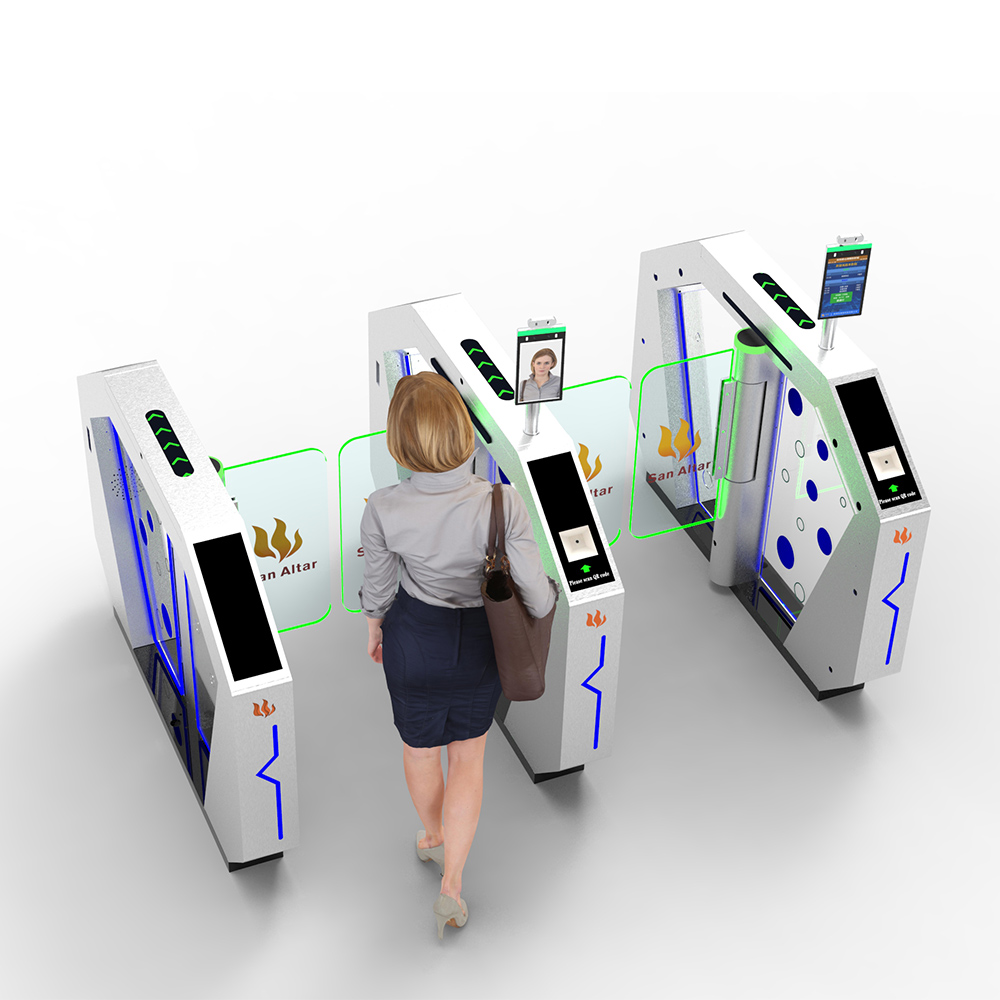 Cinema 2-Way Swing Turnstile with Body Temperature Measurement Face Recognition